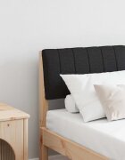 vidaXL Тапицирана табла Черно 120 cm Солидно борово дърво