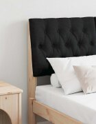 vidaXL Тапицирана табла Черно 120 cm Солидно борово дърво