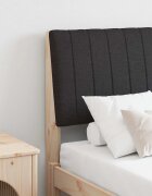 vidaXL Тапицирана табла Черно 120 cm Солидно борово дърво