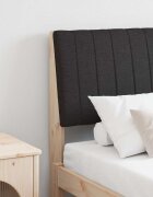 vidaXL Тапицирана табла Черно 135 cm Солидно борово дърво