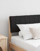 vidaXL Тапицирана табла Черно 150 cm Солидно борово дърво