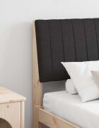 vidaXL Тапицирана табла Черно 150 cm Солидно борово дърво
