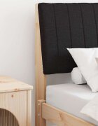 vidaXL Тапицирана табла Черно 75 cm Солидно борово дърво