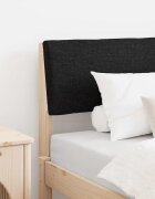 vidaXL Тапицирана табла Черно 80 cm Солидно борово дърво