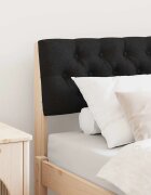 vidaXL Тапицирана табла Черно 80 cm Солидно борово дърво