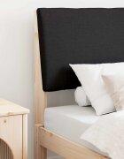 vidaXL Тапицирана табла Черно 80 cm Солидно борово дърво