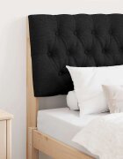 vidaXL Тапицирана табла Черно 80 cm Солидно борово дърво