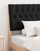 vidaXL Тапицирана табла Черно 90 cm Солидно борово дърво