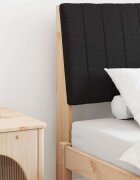 vidaXL Тапицирана табла Черно 90 cm Солидно борово дърво