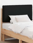 vidaXL Тапицирана табла Естествено и черно 80 cm Солидно борово дърво