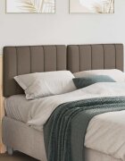 vidaXL Тапицирана табла Кафяво и таупе 120 cm Солидно борово дърво