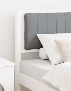 vidaXL Тапицирана табла с таблото Бяло 75 cm Солидно борово дърво