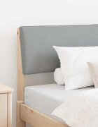 vidaXL Тапицирана табла Светлосиво 100 cm Солидно борово дърво