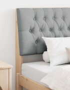 vidaXL Тапицирана табла Светлосиво 100 cm Солидно борово дърво