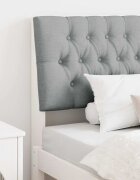 vidaXL Тапицирана табла Светлосиво 100 cm Солидно борово дърво