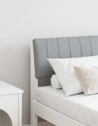 vidaXL Тапицирана табла Светлосиво 120 cm Солидно борово дърво