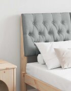 vidaXL Тапицирана табла Светлосиво 120 cm Солидно борово дърво