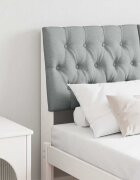 vidaXL Тапицирана табла Светлосиво 120 cm Солидно борово дърво