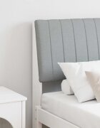 vidaXL Тапицирана табла Светлосиво 140 cm Солидно борово дърво
