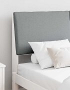 vidaXL Тапицирана табла Светлосиво 140 cm Солидно борово дърво