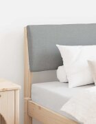 vidaXL Тапицирана табла Светлосиво 75 cm Солидно борово дърво