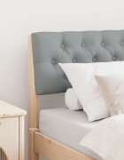 vidaXL Тапицирана табла Светлосиво 75 cm Солидно борово дърво