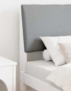 vidaXL Тапицирана табла Светлосиво 75 cm Солидно борово дърво