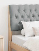 vidaXL Тапицирана табла Светлосиво 75 cm Солидно борово дърво