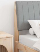 vidaXL Тапицирана табла Светлосиво 80 cm Солидно борово дърво