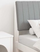 vidaXL Тапицирана табла Светлосиво 80 cm Солидно борово дърво