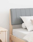 vidaXL Тапицирана табла Светлосиво 80 cm Солидно борово дърво