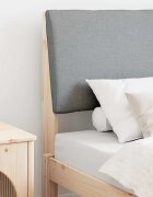 vidaXL Тапицирана табла Светлосиво 80 cm Солидно борово дърво