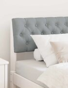 vidaXL Тапицирана табла Светлосиво 90 cm Солидно борово дърво