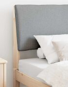 vidaXL Тапицирана табла Светлосиво 90 cm Солидно борово дърво