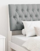 vidaXL Тапицирана табла Светлосиво 90 cm Солидно борово дърво