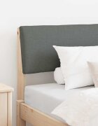 vidaXL Тапицирана табла Тъмен сив 100 cm Солидно борово дърво
