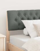 vidaXL Тапицирана табла Тъмен сив 100 cm Солидно борово дърво