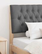 vidaXL Тапицирана табла Тъмен сив 100 cm Солидно борово дърво