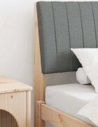 vidaXL Тапицирана табла Тъмен сив 100 cm Солидно борово дърво