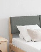 vidaXL Тапицирана табла Тъмен сив 120 cm Солидно борово дърво