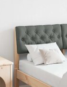vidaXL Тапицирана табла Тъмен сив 120 cm Солидно борово дърво