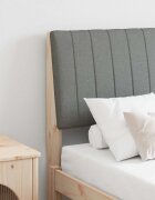 vidaXL Тапицирана табла Тъмен сив 120 cm Солидно борово дърво