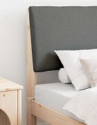 vidaXL Тапицирана табла Тъмен сив 75 cm Солидно борово дърво