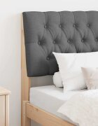 vidaXL Тапицирана табла Тъмен сив 75 cm Солидно борово дърво