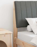 vidaXL Тапицирана табла Тъмен сив 75 cm Солидно борово дърво