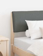 vidaXL Тапицирана табла Тъмен сив 80 cm Солидно борово дърво