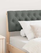 vidaXL Тапицирана табла Тъмен сив 90 cm Солидно борово дърво