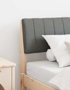 vidaXL Тапицирана табла Тъмен сив 90 cm Солидно борово дърво
