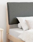vidaXL Тапицирана табла Тъмен сив 90 cm Солидно борово дърво