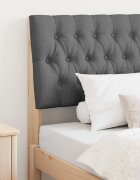 vidaXL Тапицирана табла Тъмен сив 90 cm Солидно борово дърво